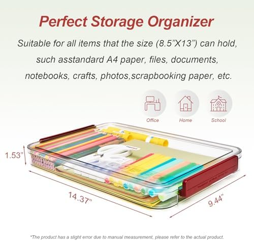 CATOOMUU 3-Pack 9x13 Shallow Flat Clear Plastic Project Case Storage Box - Image 3