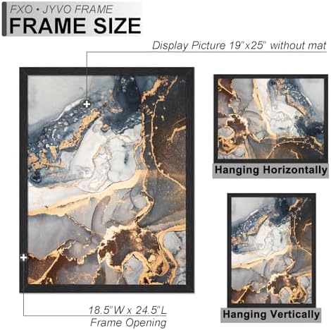 Fxojyvo 19x25 Picture Frame Black Engineered Wood Wall Hanging - Image 4