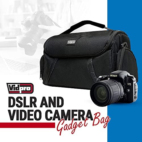 Vidpro DSLR and Video Camera Gadget Bag - Large Protective Case Includes Padded Dividers Handle and Shoulder Strap Compatible with Most Camera Brands Fits 1-2 DSLR Cameras 4 Lenses and Accessories - Image 2