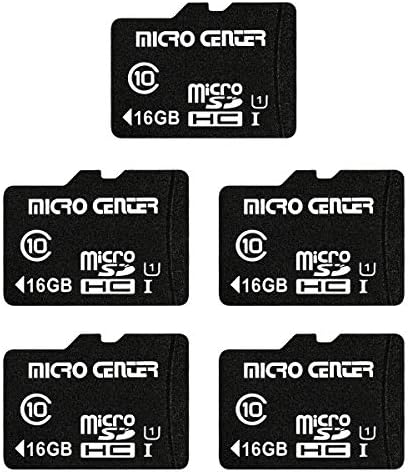 Micro Center 16GB Class 10 MicroSDHC Flash Memory Card with Adapter, 5Pack by MICROCENTER