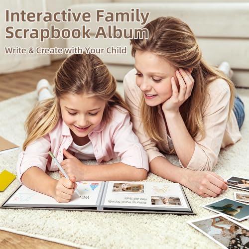 Popotop Photo Album Self Adhesive Scrapbook Album for 4x6 5x7 8x10 Pictures DIY Photo Book as Scrapbooking Supplies Kits, Birthday Gifts for Women Mom Wedding Baby Family Travel - Image 2