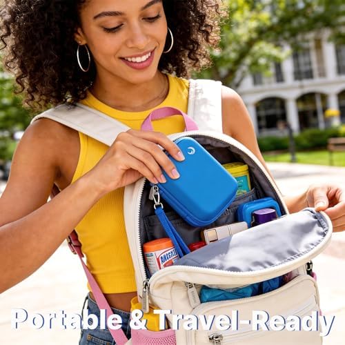Comecase Hard Camera Case for KODAK PIXPRO FZ55 FZ45, Shockproof Digital Camera Bag with Accessory Mesh Pocket, Small Vlogging Camera Case, Portable Travel Carrying Pouch for All Ages, Blue - Image 6
