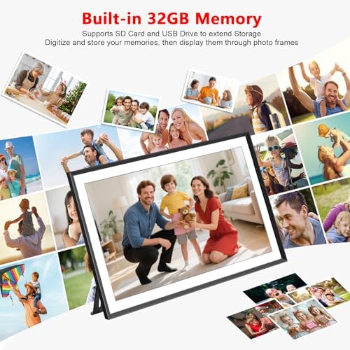 15.6" Frameo Digital Picture Frame WiFi, 1920x1080 IPS FHD Touch Screen Large Electronic Photo Frames, Send Photos from Your Phone from Anywhere, Best Gifts for Parents and Grandparents - Image 6
