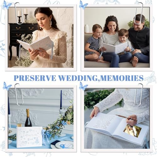 Wedding Guest Book Letters to Bride 8.5x7 Inch,Blue,Bow - Image 5