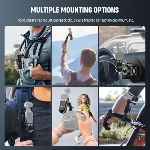 NEEWER BASICS Pocket 3 Extension Mount Adapter Compatible with DJI Osmo Pocket 3 Accessories, Protective Cage Bracket Mic Holder Clamp Stand with Cold Shoe for Tripod Vlog Video Recording, AC017 - Image 2