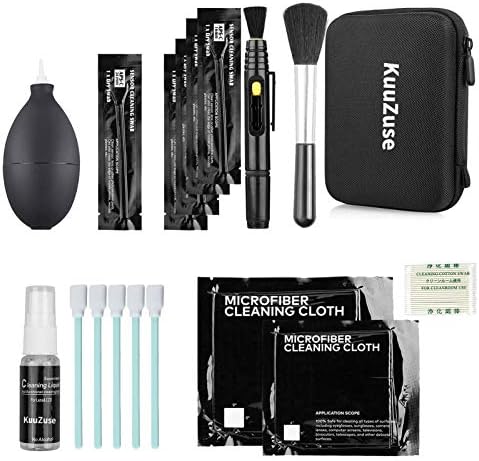 Professional DSLR Camera Cleaning Kit with APS-C Cleaning Swabs, Microfiber Cloths, Camera Cleaning Pen, for Camera Lens, Optical Lens and Digital SLR Cameras. by KuuZuse