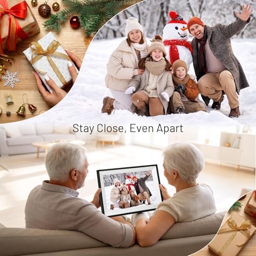 AEEZO Digital Picture Frame, 10.1 Inch Digital Photo Frame with 1280 * 800 HD IPS Touch Screen, Smart Digital Frame Built-in 32GB Memory, Auto-Rotate Easy Setup via AiMOR APP(Black) - Image 3