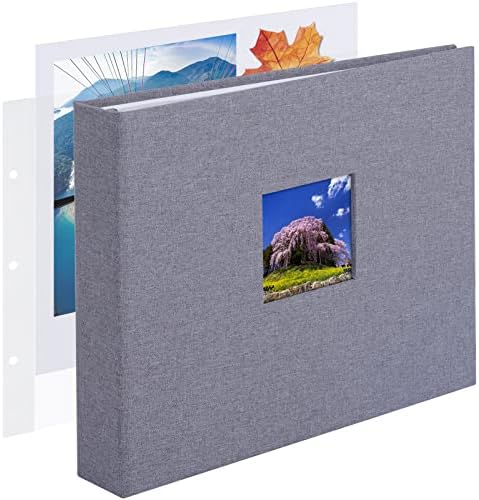 1DOT2 8x8 Inch 3 Ring DIY Scrapbook Photo Album, Gray by 1DOT2
