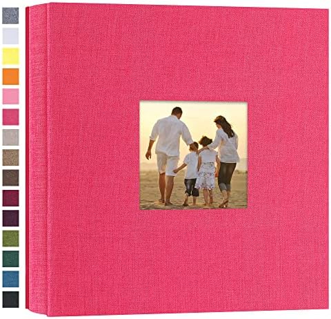 potricher Photo Album 4x6 Pictures, 200 Pockets, Linen Cover, Rose Red by potricher