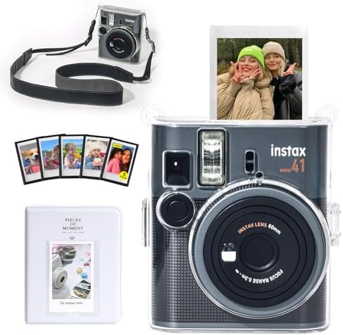 CAIYOULE Mini 41 Clear Case For Fujifilm Instax - Protective Camera Case Compatible with Fuji Instax Mini 41 Instant Camera, Hard Camera Case with Photo Storage, Photo Album, Magnetic Frame -No Camera by CAIYOULE