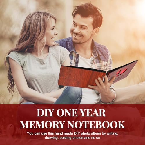 Cinnvoice Our First Year Scrapbook, 1-Year Down Photo Album for Couples Handmade DIY Memory Notebook Family Photo Album for Couples Husband Wife Memory Book(One Year Down) - Image 6