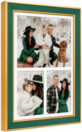 Suede P538-1116 11x16 Picture Frame Display 3 Opening One 8x10 Picture Frames and 5x7 Double Picture Frames Collage Wall Decor with Mat,Multi Photo Frame for Plexiglass,Wall Decor,1Pack,Green by AnoziebyProductsunder