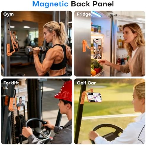 OMOTON TP03 [Ultra-Slim] 360° Rotating for MagSafe Tripod with Hook, Orange - Image 5