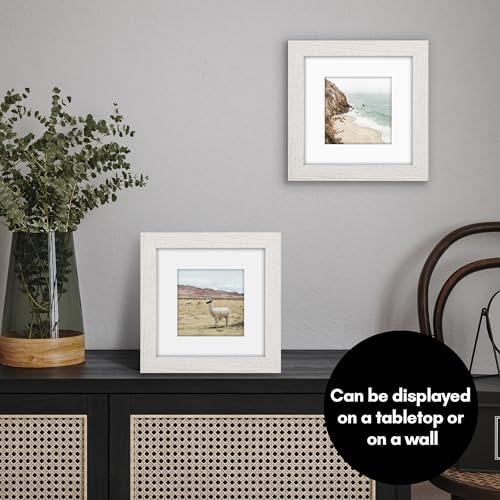 Americanflat 8x8 Picture Frame - Matted to 5x5 - Engineered Wood - White - Image 4