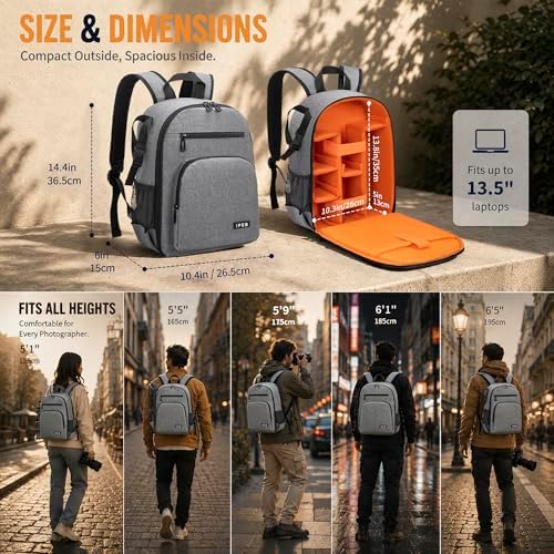 Camera Backpack for Photographers, Professional DSLR Camera Bag - Image 3