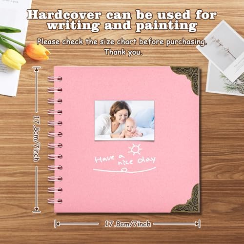 Scrapbook Album 7x7 Inch - Hardcover Kraft Paper Photo Album with 40 Pages, Memory Book for Wedding, Anniversary, Family, Christmas, Baby Shower, Ideal for Preserving Precious Moments - Image 2