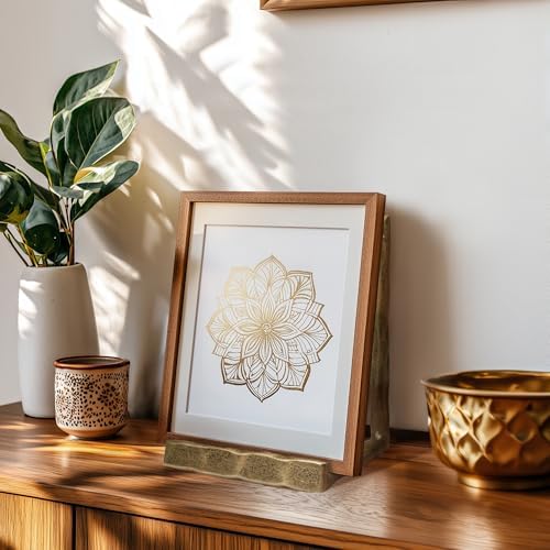 BEGINS 8 Inch Hand-Forged Plate Stand, Vintage Gold Metal Photo Frame Display Stand, Tabletop Decorative Stand for Plater, Picture Frame, Book - Image 6