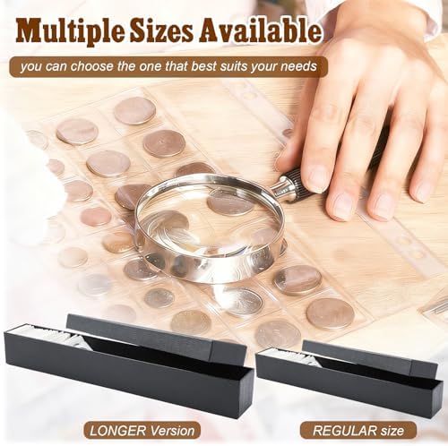 Teling 8 Pcs 2x2 Coin Storage Collectors Box, 15 x 2 x 2 Inches, Black - Image 3