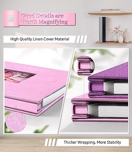 Artfeel Photo Album Self Adhesive Scrapbook Album for 3x5 4x6 5x7 8x10 Pictures,120 Pages Linen Cover with Display Window DIY Photo Book,Ideal Gifts for Family Travel Wedding Baby - Image 5