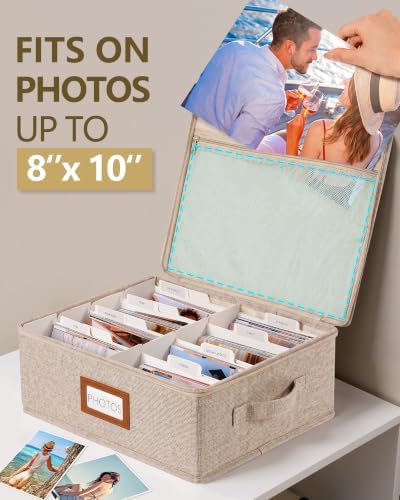 HULISEN Photo Storage Box, Photo Organizer for 2000 4x6 Pictures, Brown - Image 3