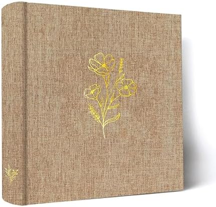 Holoary Photo Album 4x6 200 Photos, 200 Pockets 4”x6” Picture Album, Linen Fabric Cover Big Picture Book for Photos with Writing Area, 4x6 Photo Albums for Family Weddings Travel Memories(Khaki) by Holoary