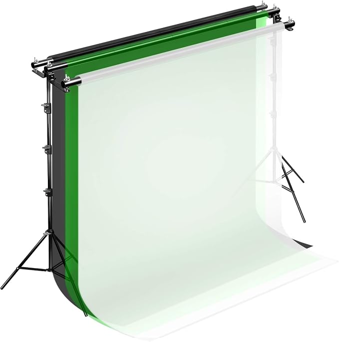 118" / 3m Background Folding Crossbar, Photography Lighting Muslin Backdrop Support Crossbar, 2 x 3m Crossbar, 2 x Mount,6 x Clip - Image 2