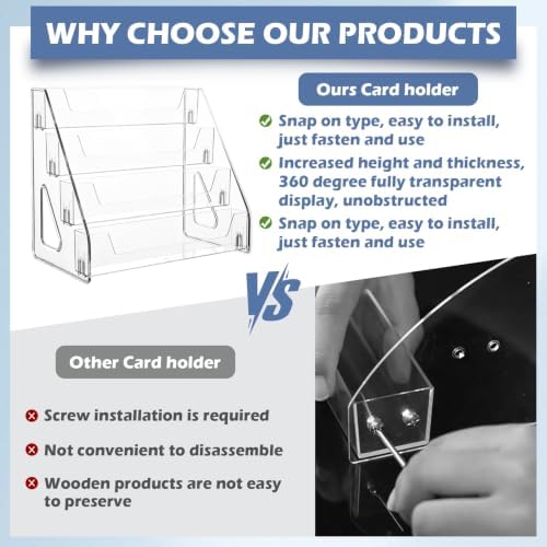 CELSOL Upgraded 4 Tier Acrylic Card Display Stand, Clear Display for Greeting Cards, Sports Cards, Postcards, Stickers & Brochures, Easy Snap-On, Increased Height & Thickness for Better Presentation (4 Tier 1 Pack) - Image 5