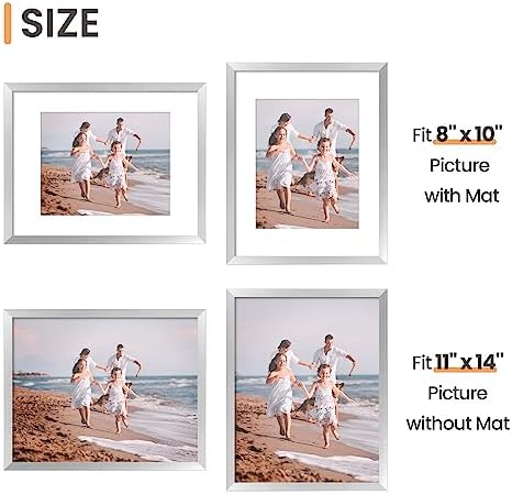 upsimples 11x14 Picture Frame, Gallery Wall Frames Set of 5, Silver - Image 5