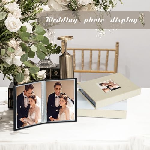 Artmag Mini Photo Album 4x6 50 Pockets 2 Pack, Linen Cover with Front Window Album Each Holds 52 Vertical Photos for Family Wedding Baby Children (Black) - Image 4