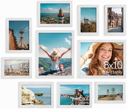 Vittanly 10 Pack Picture Frames Collage Wall Decor, Silver by Vittanly