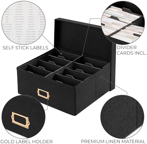 Decorative Photo Storage Box - Sturdy Linen Organizer Holds 1700 Photos - Image 6