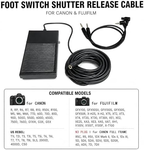 Metal Pedal Shutter Release 5M for Canon/Fujifilm,Soccer Sports & Portrait - Image 2