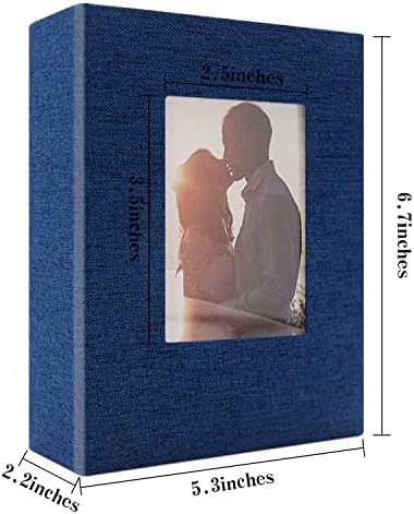Vienrose 4x6 Photo Album,100 Pockets,Linen Cover with Window,Blue - Image 6