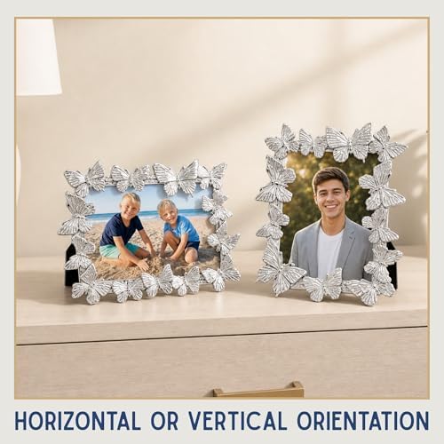 2x3 Mini Picture Frame: Silver Fluttering Butterflies - Image 3