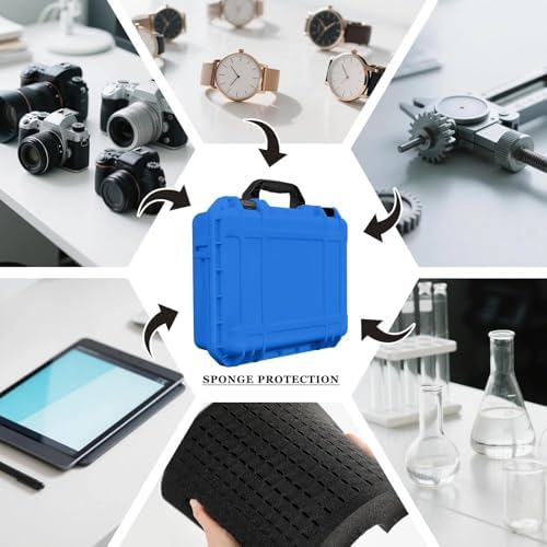 Relaxweex 8.5 x 6.5 x 3.7 Inch Hard Case, Grid Shell, Blue - Image 5