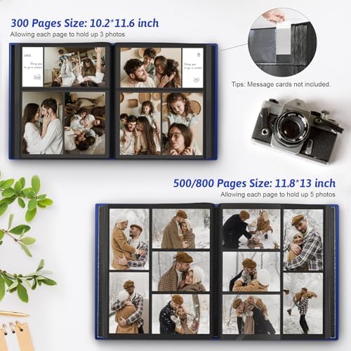 Popotop 4x6 Photo Album Holds 300 Pictures, Vegan Leather Hardcover - Image 5
