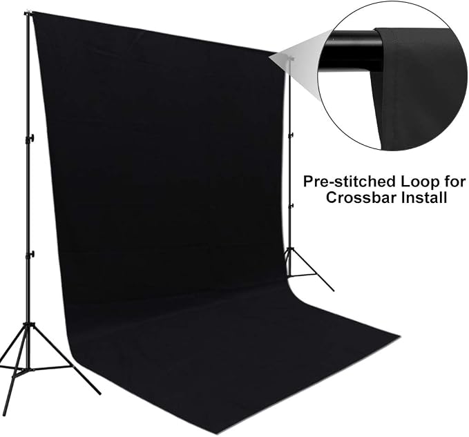 CPLIRIS 5x7ft Black Backdrop Background for Photography, High Density Polyester Fabric Black Photo Backdrop Curtain for Portrait Photoshoot - Image 4