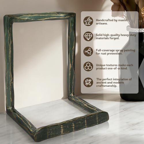 BEGINS Plate Stands for Display Hand-Forged, Solid Vintage 8-Inch Plate Display Stand, Decorative Metal Plate Holder for Book, Platter, Plaque, Photo Frame, Tabletop Art (Sage Green) - Image 3