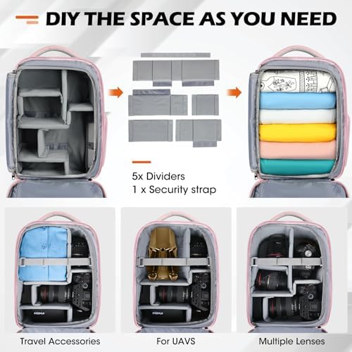 SDYSM Camera Bag for DSLR SLR Mirrorless Camera, 14 Inch Camera Backpack - Image 5