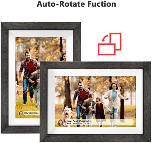 Frameo 10.1 Inch WiFi Digital Picture Frame，1280 * 800IPS HD Cloud Smart Digital Photo Frame,32GB Storage, Wall Mountable, Auto-Rotate,Easy to Share Photos or Videos via FRAMEO APP （Wood Frame） - Image 4