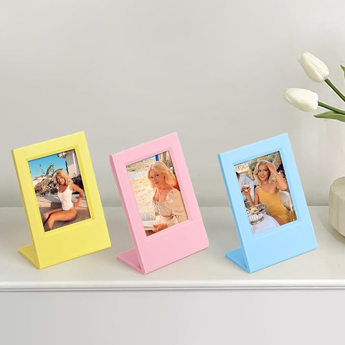 Orga'Neat 2x3 Mini Photo Frame w/Storage Case for Instax Mini Film Evo/12/11/Liplay/Se/Link 3/41/40/99/90/7+ Photos, Polaroid Small Wallet Size Picture Desk Display for Home & Office -2 Set - Image 4