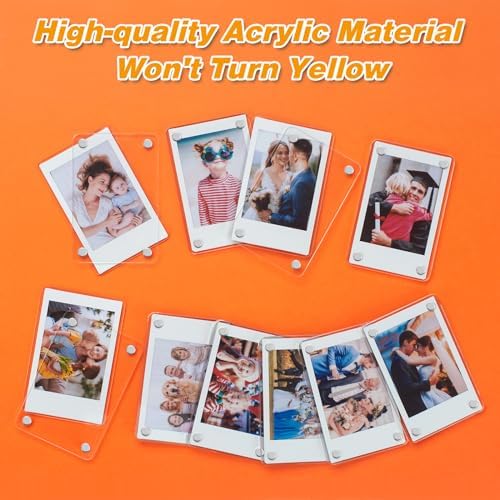 SUNEZLGO 15 Pack Acrylic Fridge Magnetic Frame for Polaroid, 2.36x3.54 In Mini Picture Frames for Fujifilm Instax Mini, Double Sided Photo Refrigerator Magnet Picture Frame Clear Picture Display Frame - Image 5