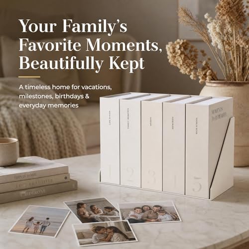 ZICOTO Decorative Photo Storage Box Set of 5 for 4x6 Pictures with Dividers - Image 7