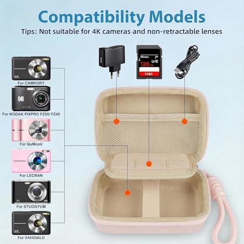 Digital Camera Case for Kodak PIXPRO FZ55/FZ45/CAMKORY, Light Pink - Image 3