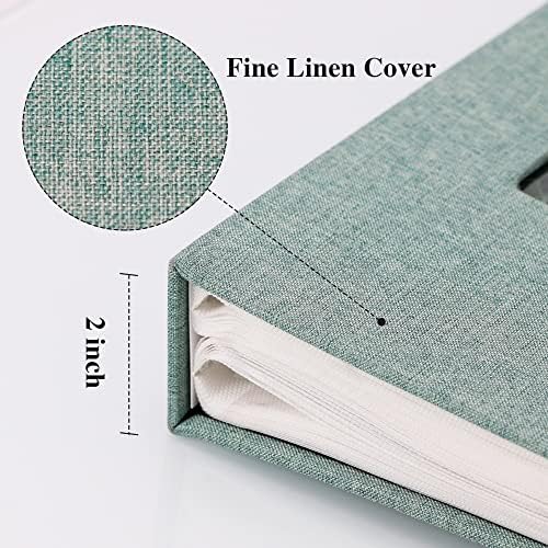 Vienrose 4x6 Photo Album,300 Pockets,Linen Cover with Window,Green - Image 4