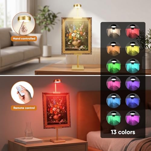 30'' Adjustable Tabletop Easel Stand with Rechargeable 13RGB Poster Light - Image 6