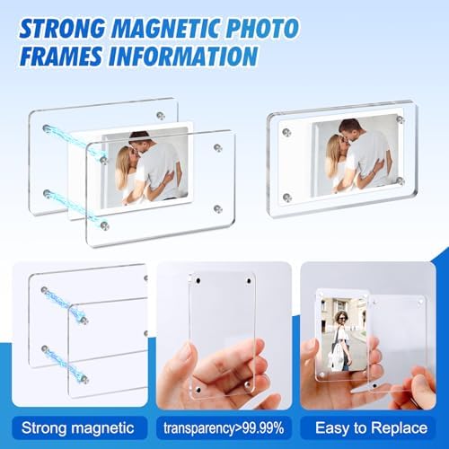 ESRICH 12 Pack Acrylic Fridge Magnetic Frame, Mini Picture Frames - Image 5