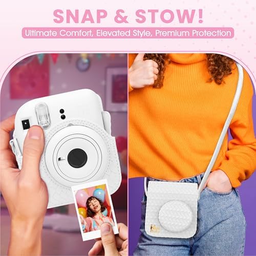 Fujifilm Instax Mini 12 Instant Camera Clay White + Minimate Custom Designed Case + Fuji Instax Film 10 Sheets & Photo Album - Image 4