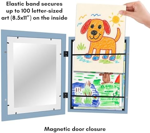 Americanflat 8.5x11 Changeable Kids Art Frame - Baby Blue - Image 5