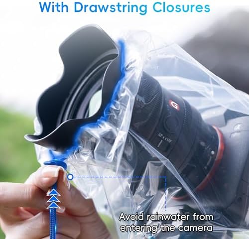 4 Pack Clear Waterproof Camera Rain Cover with a Lens up to 11" - Image 5